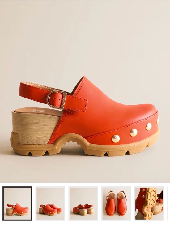 Sorel Shoes - Sorel Orange Slingback Stud-Accent Clog